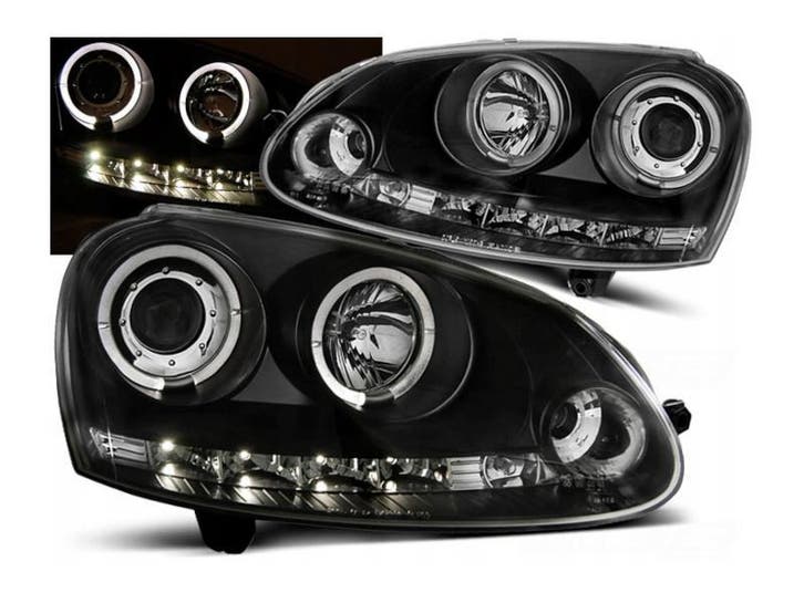 LED Angel Eyes koplamp units geschikt voor VW Golf 5, Auto-onderdelen, Verlichting, Nieuw, Volkswagen, Verzenden