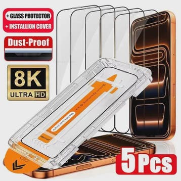 5x Screenprotector Glas voor iPhone 15 t/m 17 Serie - Ultra, Verzenden, Nieuw