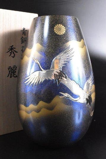 Vaas - Brons, imperiaal motief - Japan - Kosai Sano