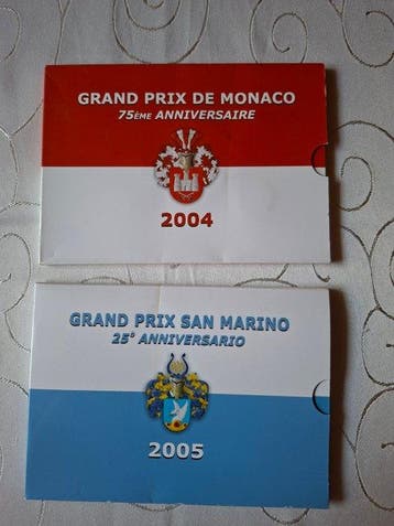 Monaco, San Marino. 2004/2005, 2 x Coin Set (Zonder
