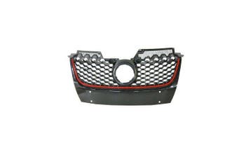 Grill Sierrooster Zwart / Rood Geschikt Voor Golf 5 GTI 2..., Ophalen of Verzenden, Nieuw, Voor, Volkswagen