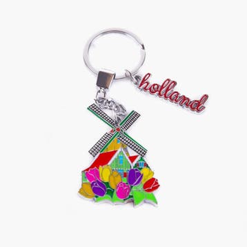 Sleutelhanger tulpenbos met molen Holland, Ophalen of Verzenden, Nieuw
