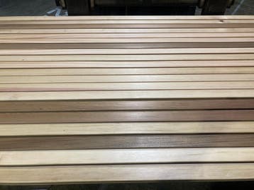 Western Red Cedar–schutting-open gevel–rhombus-15x58 mm, Ophalen, Minder dan 25 mm, Nieuw, Plank