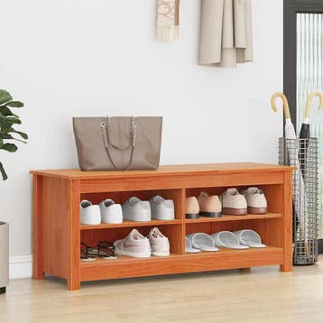 vidaXL Opslagbank 110 x 38 x 45,5 cm Massief grenenhout, Verzenden, Nieuw
