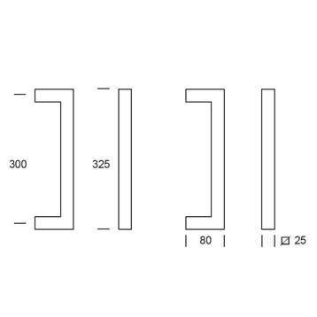 Voordeurgreep Denver vierkant handgreep 325x25mm - mat zwart, Verzenden, Nieuw