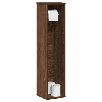 vidaXL Badkamerkast met rolhouder Bruin Eiken 20,5x20x90 cm, Verzenden, Nieuw, (Half)hoge kast