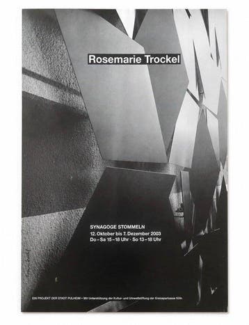 Rosemarie Trockel - Ausstellungsplakat 86 x 61 - Synagoge