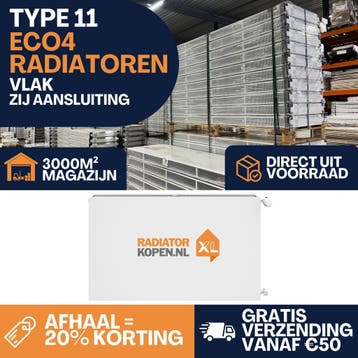 Vlakke radiator Type 11 Eco4 wit | Diverse maten op voorraad, 30 tot 80 cm, Radiator, Nieuw, Ophalen of Verzenden