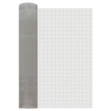 vidaXL Gaas Scherm 60 x 500 cm 6 Mesh RVS 201 Zilverkleurig, Verzenden, Nieuw, IJzer