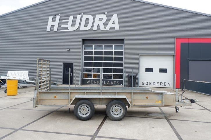 Gebruikte Heudrax machinetransporter 3500kg  400x135cm, Auto diversen, Aanhangers en Bagagewagens, Gebruikt
