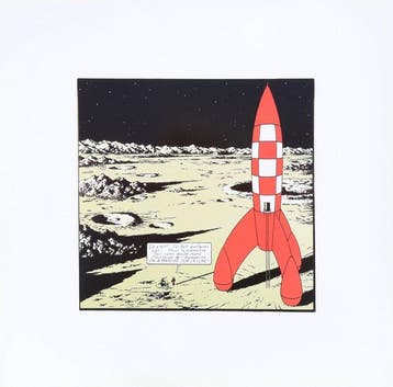 Hergé - On a marché sur la lune : 8 lithographies