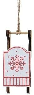 Hanger Houten Slee Wit met Rood per stuk, Ophalen of Verzenden, Nieuw