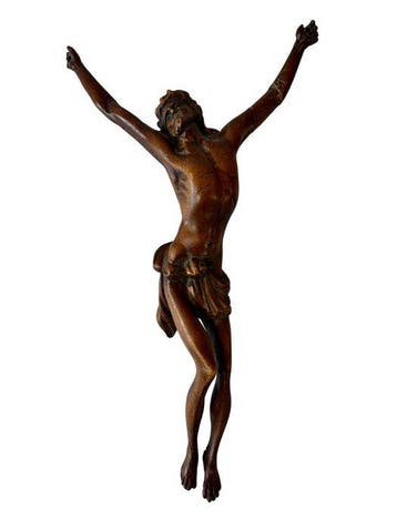 Crucifix - Hout - 1850-1900 - Corpus Christi - 39 cm, Antiek en Kunst