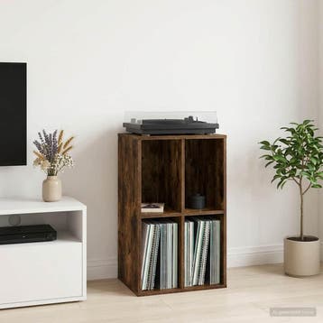 vidaXL Platenkast Gerookt eiken 44,5 x 36,5 x 74,5 cm, Huis en Inrichting, Verzenden, Nieuw