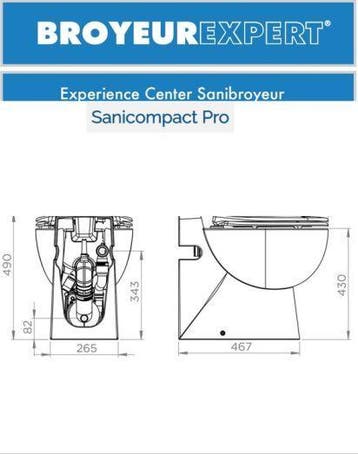Sanibroyeur Sanicompact Pro, Doe-het-zelf en Verbouw, Sanitair, Ophalen of Verzenden, Nieuw, Toilet