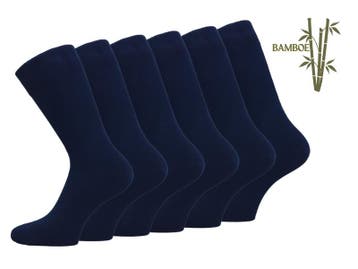6 paar SQOTTON® Bamboe sokken - Naadloos - Marineblauw, Verzenden, Nieuw