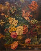 Franse school (XX) - Vaso di fiori antico