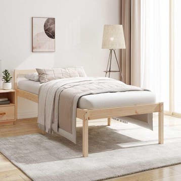vidaXL Seniorenbed massief grenenhout 90x190 cm, 90 cm, Eenpersoons, Bruin, Verzenden