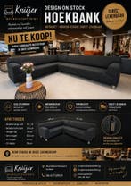 DESIGN ON STOCK HOEKBANK – ANTRACIET – GESTOFFEERD, Ophalen of Verzenden, Zo goed als nieuw, Stof