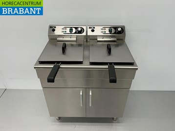 HCB RVS Dubbele Friteuse Frituur 2 x 14 liter 400V Horeca, Ophalen of Verzenden, Nieuw in verpakking