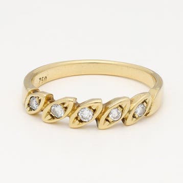 Ring - 18 karaat Geel goud Diamant (Natuurlijk), Nieuw