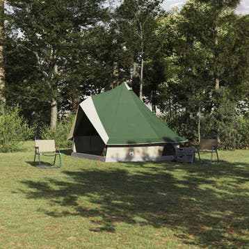 vidaXL Tipi Tent 8-persoons Groen taft, Verzenden, Nieuw, Tot en met 2
