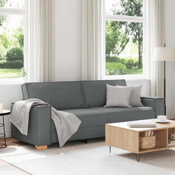 vidaXL 3-zitsbank Donkergrijs 220x78x84 cm Stof, Verzenden, Nieuw, Driepersoons, Stof