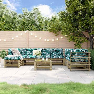vidaXL 8-delige Loungeset geïmpregneerd grenenhout, Verzenden, Nieuw, 8 zitplaatsen, Loungeset