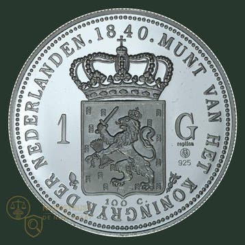 Nederland. Willem I. Zilveren penning gelijkend op 1 gulden