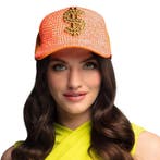 Neon Oranje Dollar Pet met Strass, Ophalen of Verzenden, Nieuw