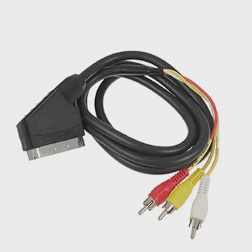 Scart naar 3x RCA & S-Video Adapter met In/Uit Schakelaar -, Verzenden, Nieuw