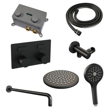 Brauer Black Carving Thermostatische Regendoucheset Inbouw -, Ophalen of Verzenden, Nieuw