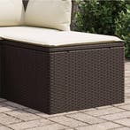 vidaXL Tuinkruk met kussen 55x55x37 cm poly rattan bruin, Verzenden, Nieuw, Rotan