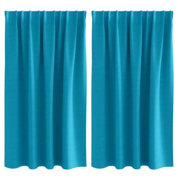 Gordijnen Polyester Turquoise 140x140 | Laatste Stuk!, Ophalen of Verzenden, Zo goed als nieuw, Blauw