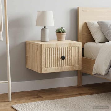 vidaXL Wandbeugel Bedkast 2 st Sonoma Eiken 33 x 34,5 x 20, Minder dan 45 cm, Verzenden, Nieuw, Minder dan 55 cm