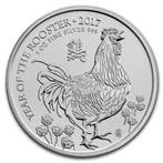 Lunar - Year of the Rooster (UK) - 1 oz 2017, Verzenden, Losse munt, Zilver