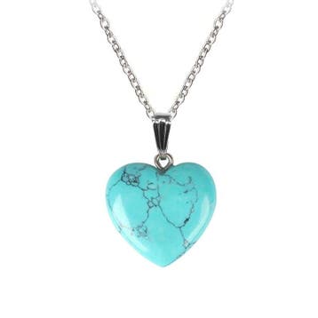 Fako Bijoux - Ketting - Hart Natuursteen - 20x20mm -, Verzenden, Nieuw
