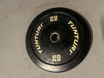 Tunturi Halterschijf 25kg Zwart – Gewichtsschijf / Barbell, Sport en Fitness, Fitnessmaterialen, Ophalen, Zo goed als nieuw, Benen