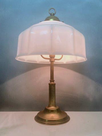 Tafellamp - Bankierslamp Regency Koperen Lamp - 40 cm -