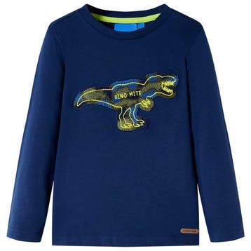 vidaXL Kindershirt met lange mouwen 128 marineblauw, Verzenden, Nieuw