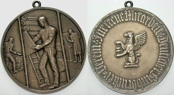 Zilver medaille ohne Jahr Buchdruck, Verzenden