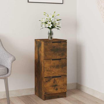 vidaXL Dressoir 30x30x70 cm bewerkt hout gerookt, Minder dan 50 cm, Verzenden, Nieuw, 25 tot 50 cm