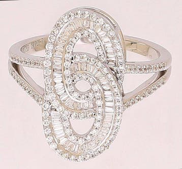 Ring - 18 karaat Witgoud - 0.64ct. tw. Diamant (Natuurlijk), Nieuw