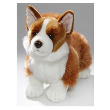 CarlDick Corgi knuffel - pluche - bruin/wit - 35 cm, Verzenden, Nieuw