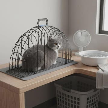 Semi-ronde Kattenwas Kooi - Anti-krab & Anti-worsteling - Id, Verzenden, Nieuw