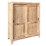 !Voordelige! massieve teakkast met schuifdeuren, Huis en Inrichting, Kasten | Vitrinekasten, 100 tot 150 cm, 100 tot 150 cm, Teakhout