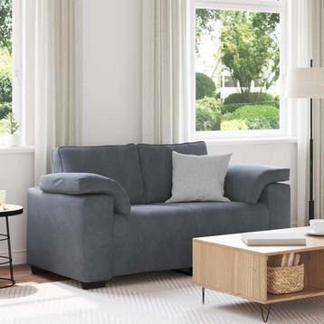 vidaXL Loveseat bank 160x77x82 cm fluweel donkergrijs, Verzenden, Nieuw, Stof