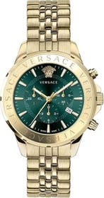 Versace VEV600619 Chrono Signature heren horloge goud 44 mm, Overige merken, Staal, Verzenden, Polshorloge