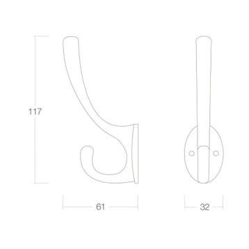 Intersteel Kapstokhaak ovaal - messing gelakt, Verzenden, Nieuw