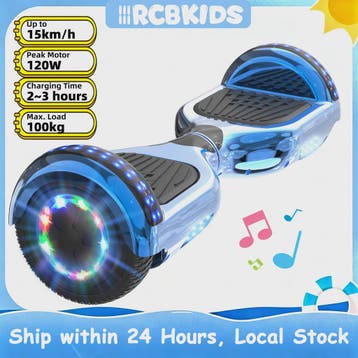 RCB Hoverboard 6.5 inch met Bluetooth Speaker en LED Verlich, Fietsen en Brommers, Steps, Verzenden, Nieuw